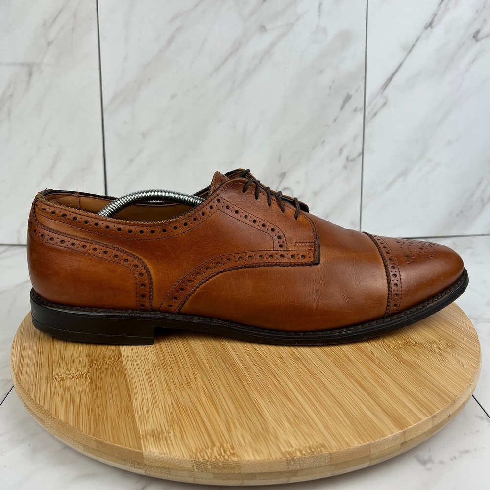 Allen Edmonds Sanford Mens Size 13 C Brown Leather Wingtip Derby Dress Shoe 3918